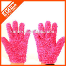 Ladies custom knitted feather yarns gloves